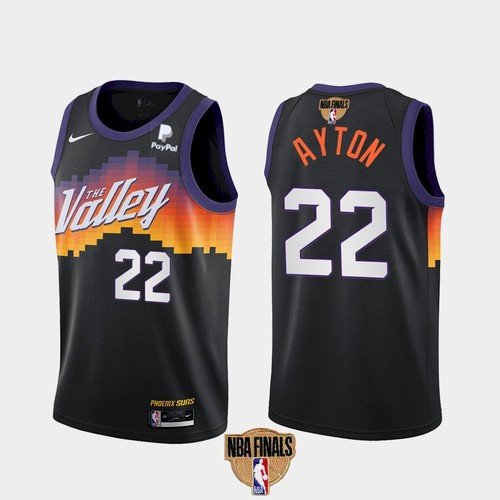 Men's Phoenix Suns #22 Deandre Ayton 2021 Black NBA Finals City Edition Stitched NBA Jersey (Check description if you want Women or Youth size)